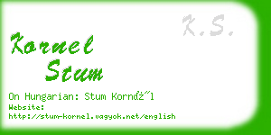 kornel stum business card